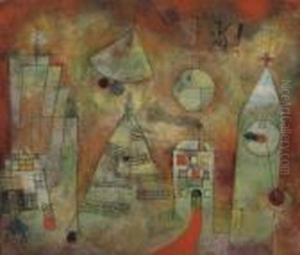 Schicksalstunde Um Dreiviertel Zwolf Oil Painting by Paul Klee