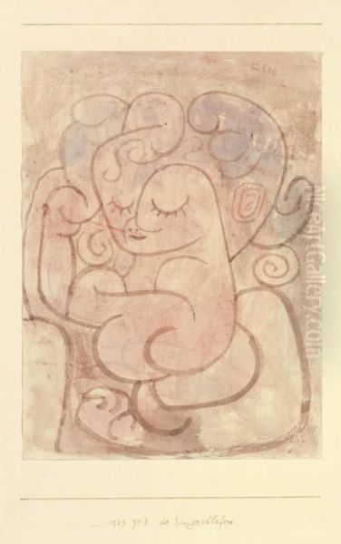 Die Eingeschlafene Oil Painting by Paul Klee