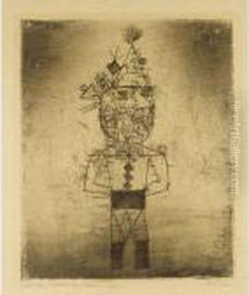 Stachel Der Clown Oil Painting by Paul Klee