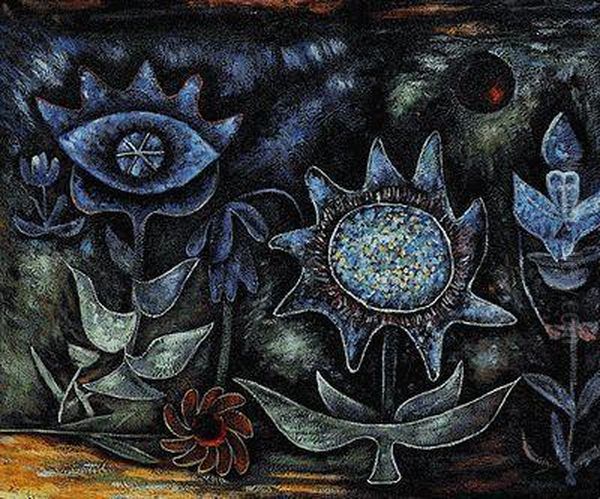 Blossoms In The Night Oil Painting by Paul Klee