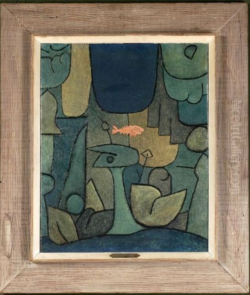 Underwater Garden Oil Painting by Paul Klee