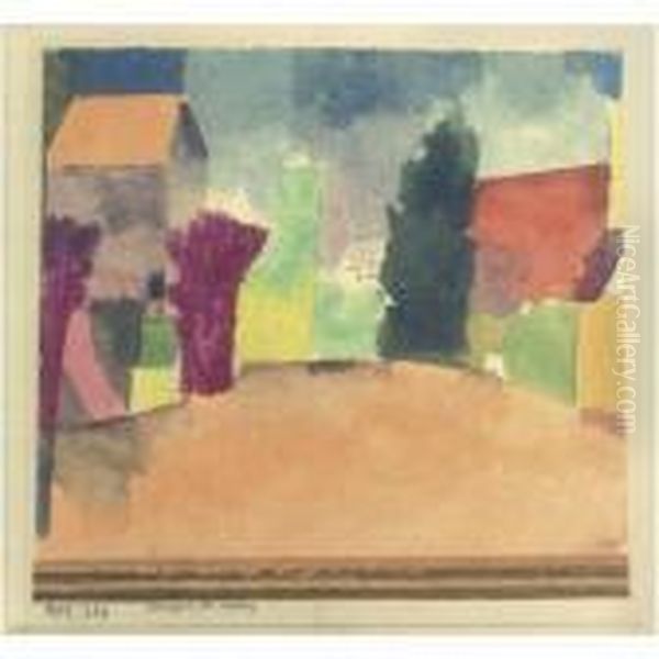 Landgut Bei Fryburg (country House Near Fribourg) Oil Painting by Paul Klee