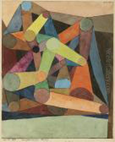 Geoffneter Berg Oil Painting by Paul Klee