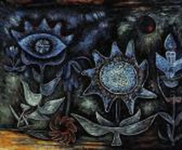 Blossoms In The Night Oil Painting by Paul Klee