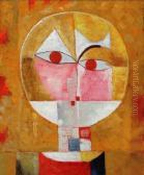 Head Of Man - Senecio Oil Painting by Paul Klee