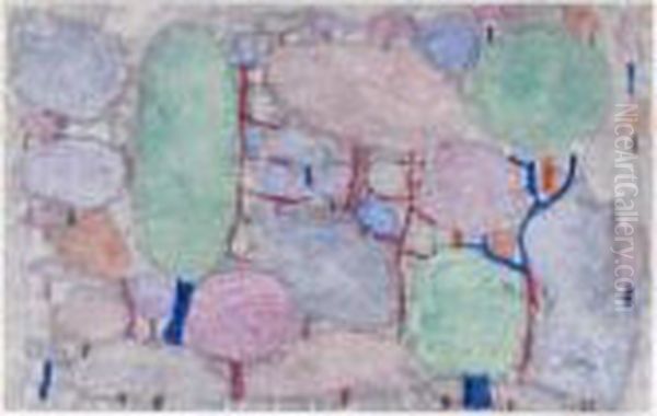 Bunter Wald (bois Colores) Oil Painting by Paul Klee