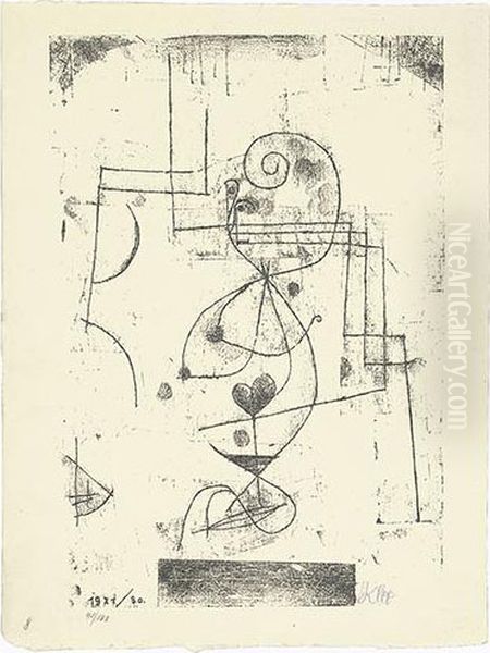 Herzdame. Oil Painting by Paul Klee