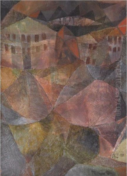 Das Hotel (the Hotel) Oil Painting by Paul Klee