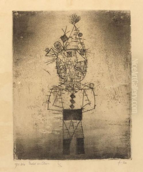 Stachel Der Clown Oil Painting by Paul Klee