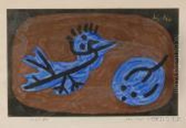 Blauer-vogel-kurbis Oil Painting by Paul Klee