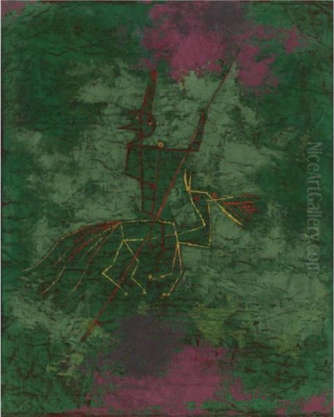 Versprengter Reiter (rider Astray) Oil Painting by Paul Klee