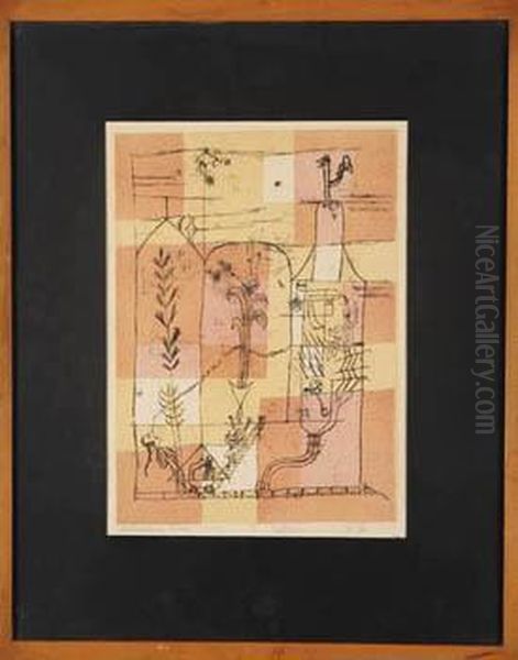 Hoffmannesque Fairy-tale Scene Oil Painting by Paul Klee