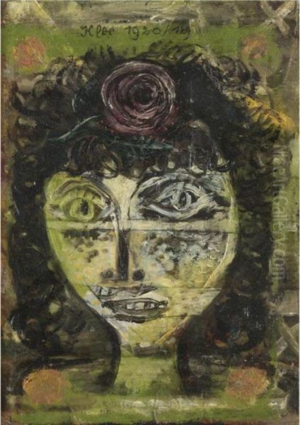 Rosa Oil Painting by Paul Klee