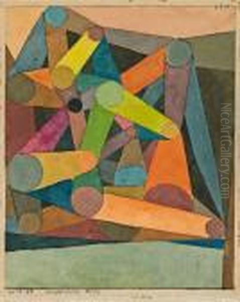 Geoffneter Berg Oil Painting by Paul Klee