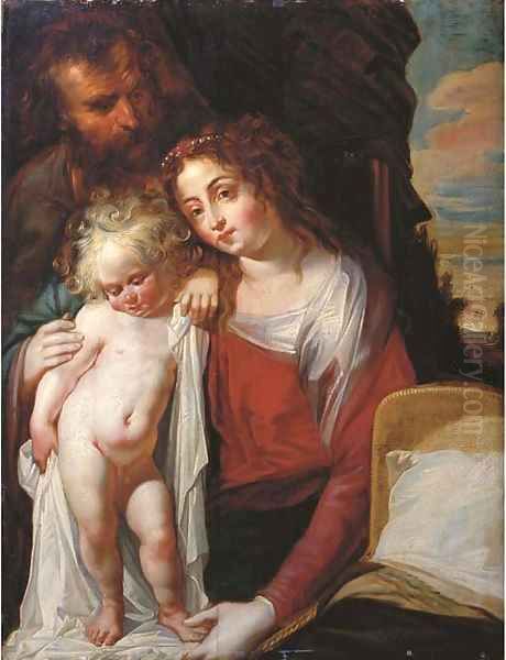 The Holy Family Oil Painting by Jacob Cornelisz Van Oostsanen