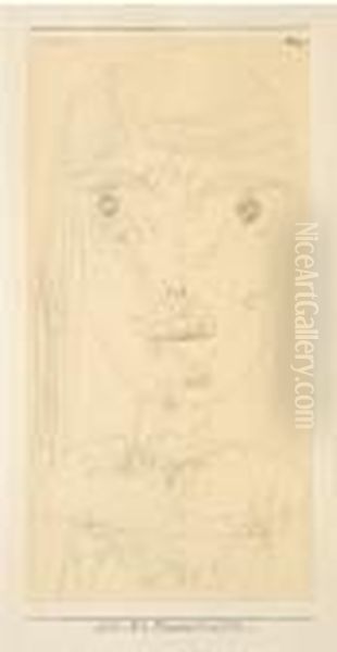 Physiognomisch, Nach M. B. Oil Painting by Paul Klee