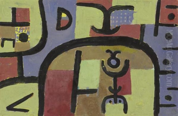 Ausserdem Ein Manchen Oil Painting by Paul Klee