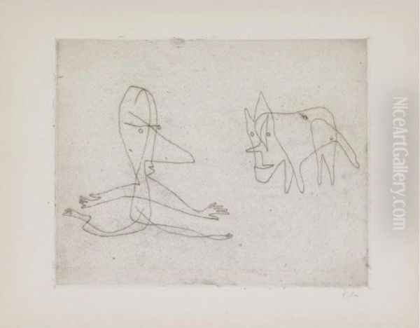 Was Lauft Er (kornfeld 109 D) Oil Painting by Paul Klee