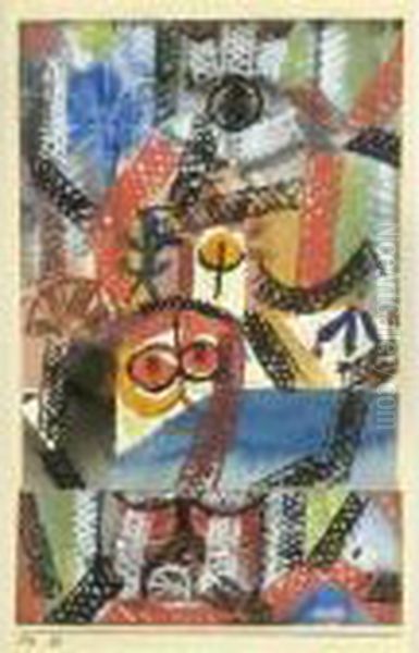 Barbarische Komposition (barbarian Composition) Oil Painting by Paul Klee