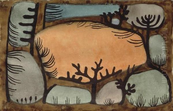 Der Tag Im Wald Oil Painting by Paul Klee