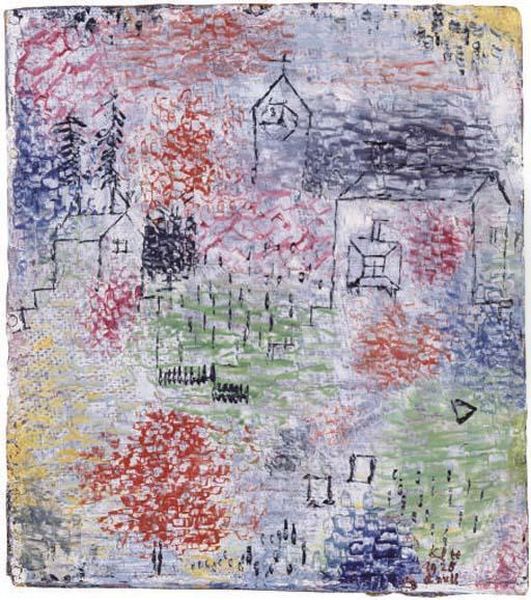 Kleine Landschaft Mit Der Dorfkirche Oil Painting by Paul Klee