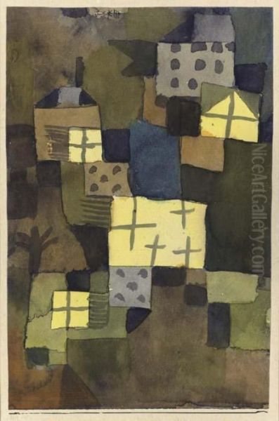 M. D. Gelben Fenstern Oil Painting by Paul Klee