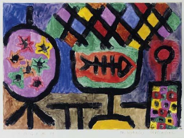 Museales Stilleben Oil Painting by Paul Klee