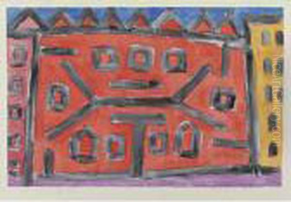 Palaste (palace) Oil Painting by Paul Klee