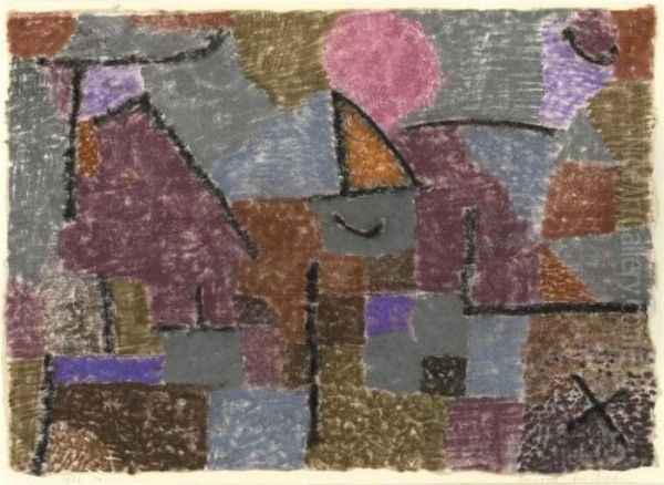 Scenerie Bei Pasch (scenery Near Pasch) Oil Painting by Paul Klee