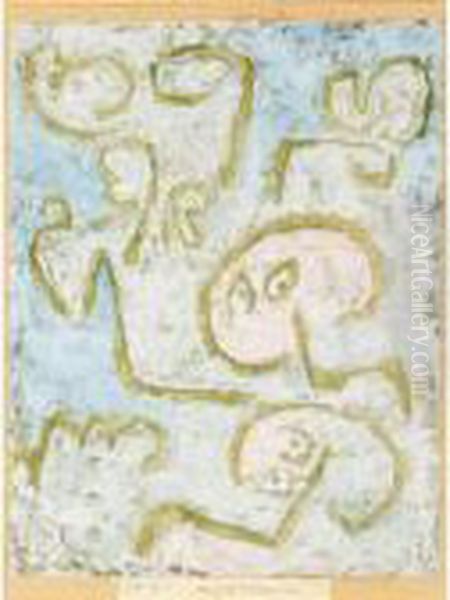 Auferstehende (rising From The Dead) Oil Painting by Paul Klee