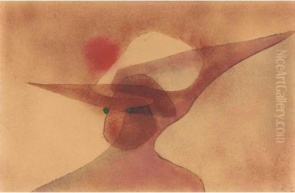 Dame Im Breiten Hut (lady In A Wide-brimmed Hat) Oil Painting by Paul Klee