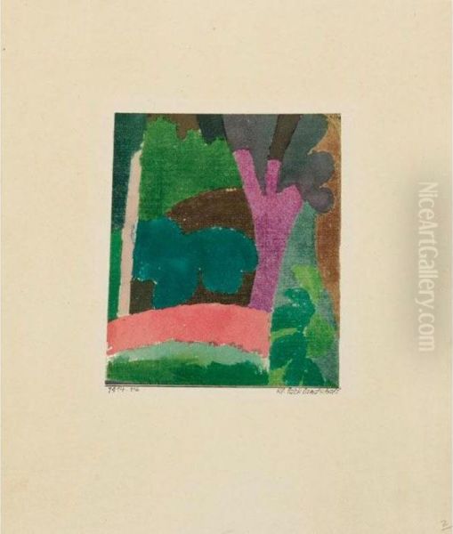 Kl. Parklandschaft (small Park Landscape) Oil Painting by Paul Klee