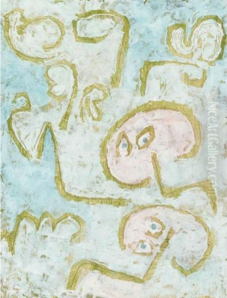 Auferstehende (resurrection) Oil Painting by Paul Klee