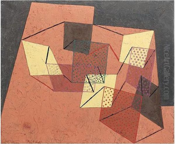 Verspannte Flachen (braced Surfaces) Oil Painting by Paul Klee