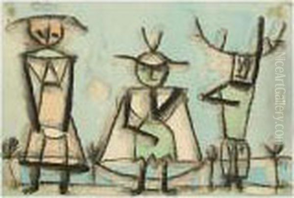 Terzert Von Einer Operetta Oil Painting by Paul Klee