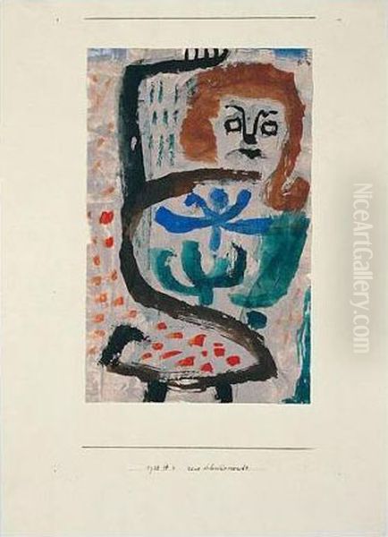 Eine Schwarmende (revelling Woman) Oil Painting by Paul Klee