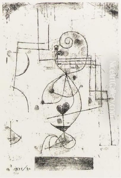 Herzdame Oil Painting by Paul Klee