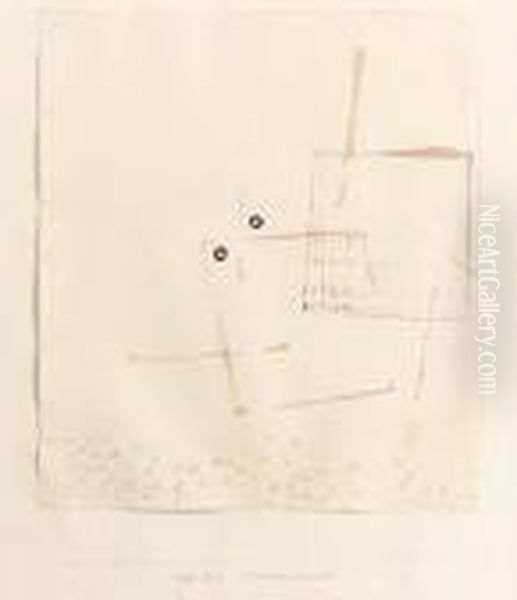 Dated, Titled And Numbered '1935 K 6 Auch Hier Ein Gesicht' Oil Painting by Paul Klee