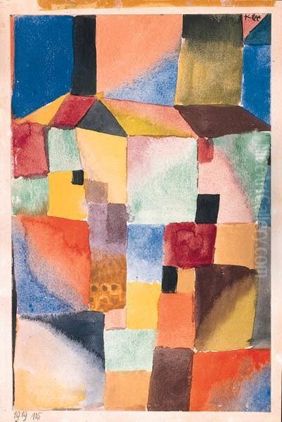 Rot/grn Orange/blau Oil Painting by Paul Klee