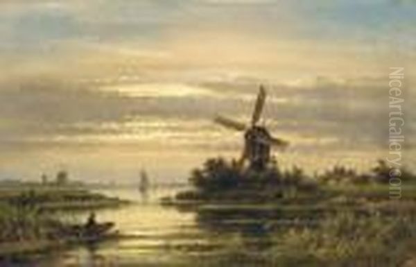 Daybreak, Holland Oil Painting by Lodewijk Johannes Kleijn