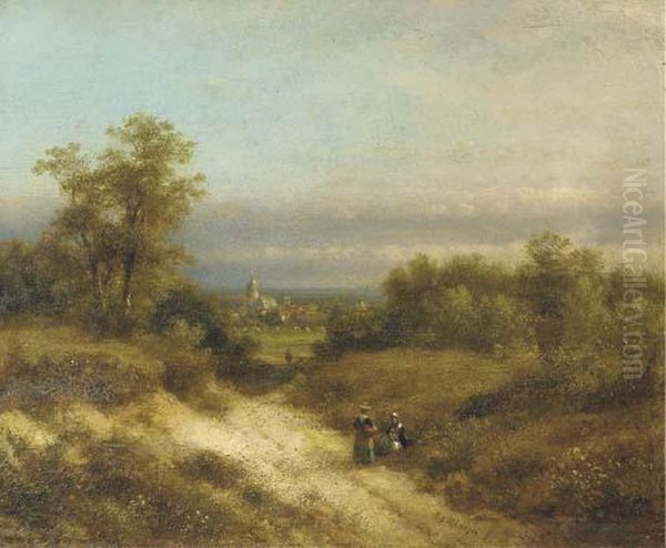 A Valley In Summer Oil Painting by Lodewijk Johannes Kleijn