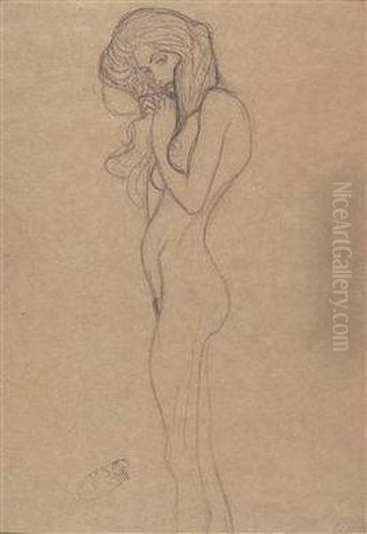 12 Sketches For The Beethoven Frieze From The Public Collection In Vienna Oil Painting by Gustav Klimt