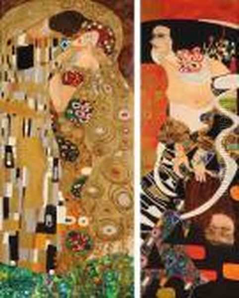 Il Bacio Oil Painting by Gustav Klimt