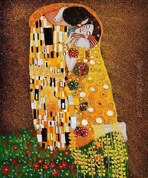 The Kiss (fullview) Oil Painting by Gustav Klimt