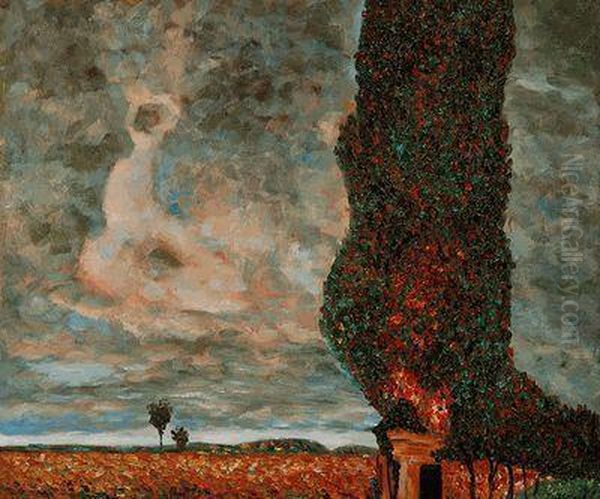 High Poplar Oil Painting by Gustav Klimt