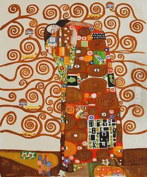 Fulfillment (the Embrace) Oil Painting by Gustav Klimt