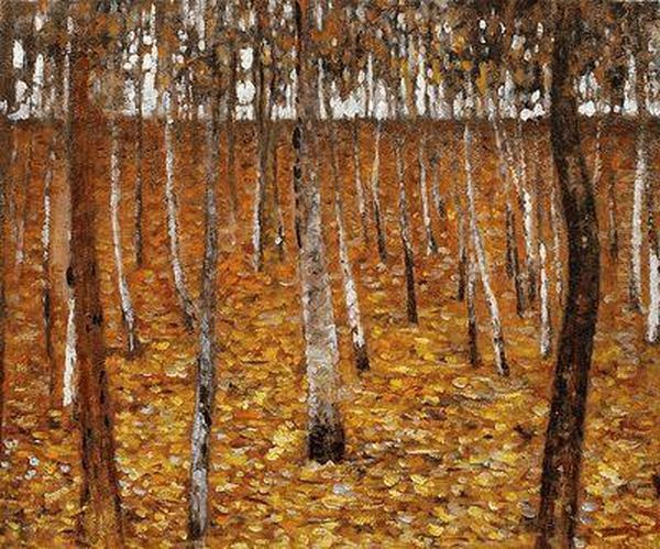 Beech Forest I Oil Painting by Gustav Klimt