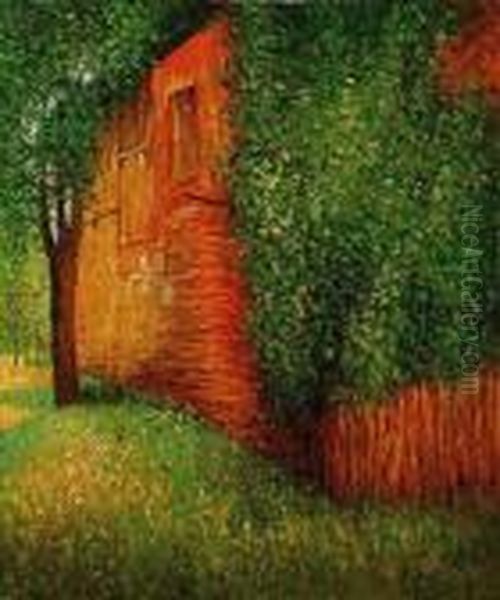 Farmhouse At Kammer Oil Painting by Gustav Klimt