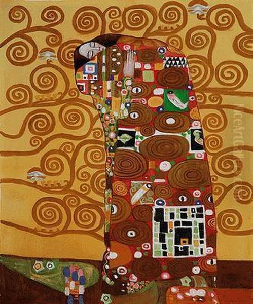 Fulfillment Oil Painting by Gustav Klimt