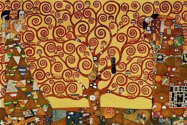 The Tree Of Life, Stoclet Frieze Oil Painting by Gustav Klimt